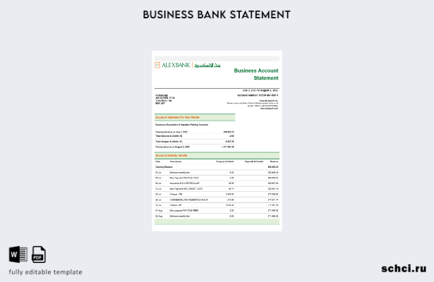 цифровая загрузка шаблона заявления компании Alex Bank в формате Word и PDF